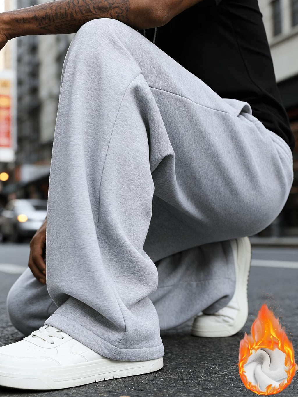 Pantalones Largos Deportivos Casuales para Hombre, Corte Holgado - Hechos de Poliéster, con Diseño de Cordón Ajustable