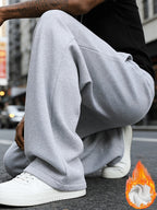 Pantalones Largos Deportivos Casuales para Hombre, Corte Holgado - Hechos de Poliéster, con Diseño de Cordón Ajustable