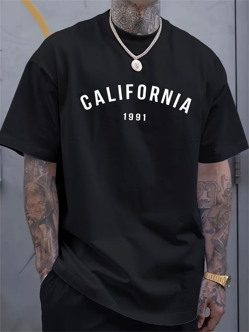 Camiseta Hombre Estampado 1991 - Cómoda Suave Moda Retro