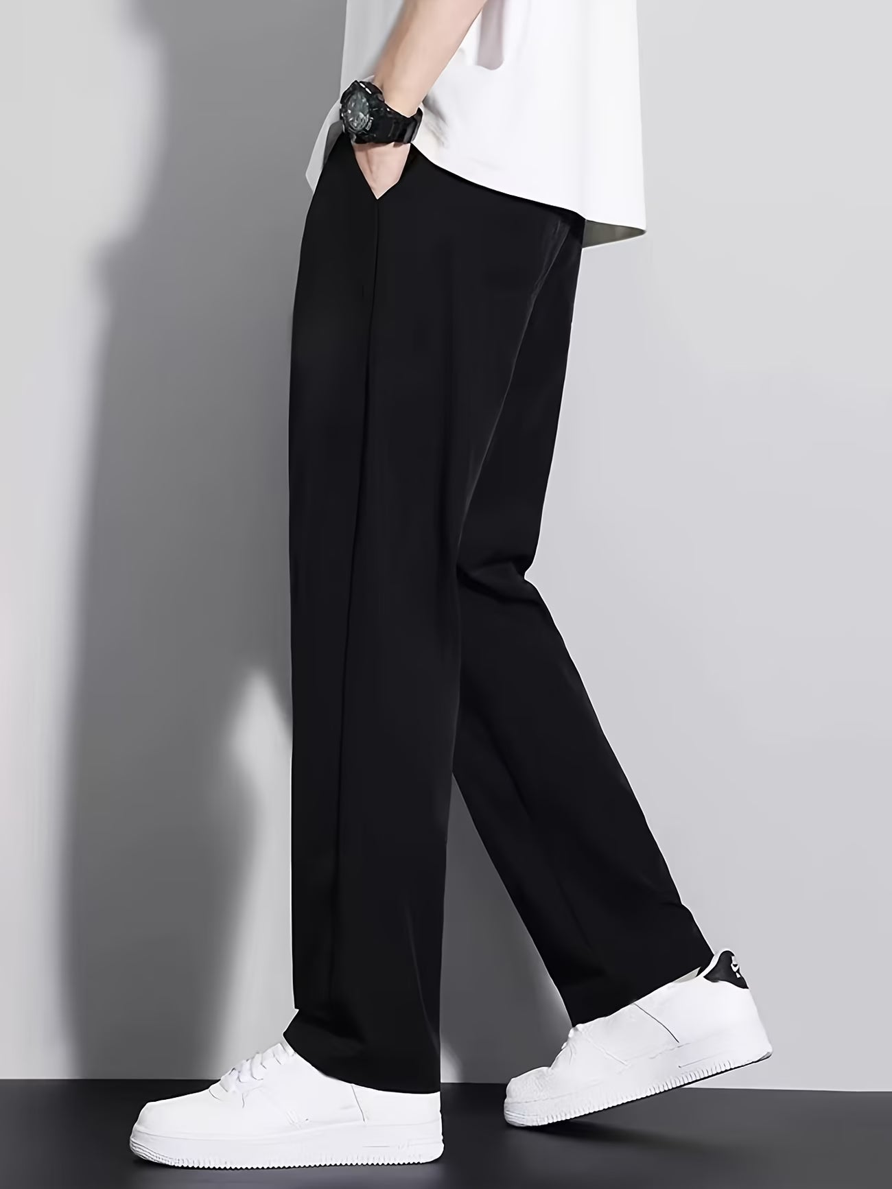 Pantalones Largos de Verano de Fibra de Hielo Lisa, de Secado Rápido, Casuales, para Exteriores, de Pierna Recta