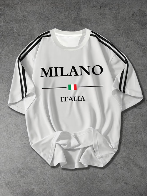 Camiseta Hombre Estampado 3D Letras Urbanas - Poliéster Casual Verano