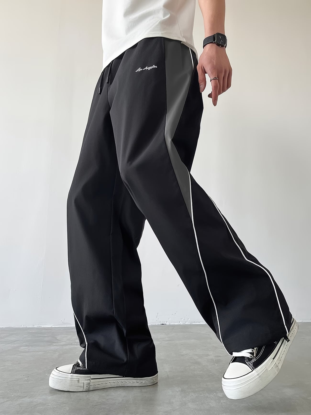 Pantalones Largos Deportivos para Hombre, Modernos y Versátiles con Diseño de Bloques de Color
