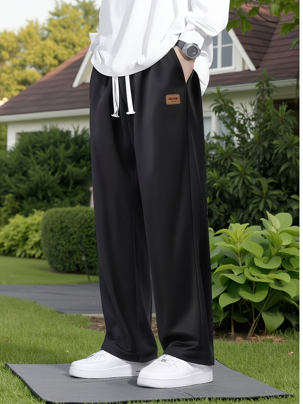 Selección Golden Meow Pantalones Deportivos Delgados de Verano, Pantalones Casuales Rectos y Holgados Versátiles, Pantalones de Secado Rápido para Hombres