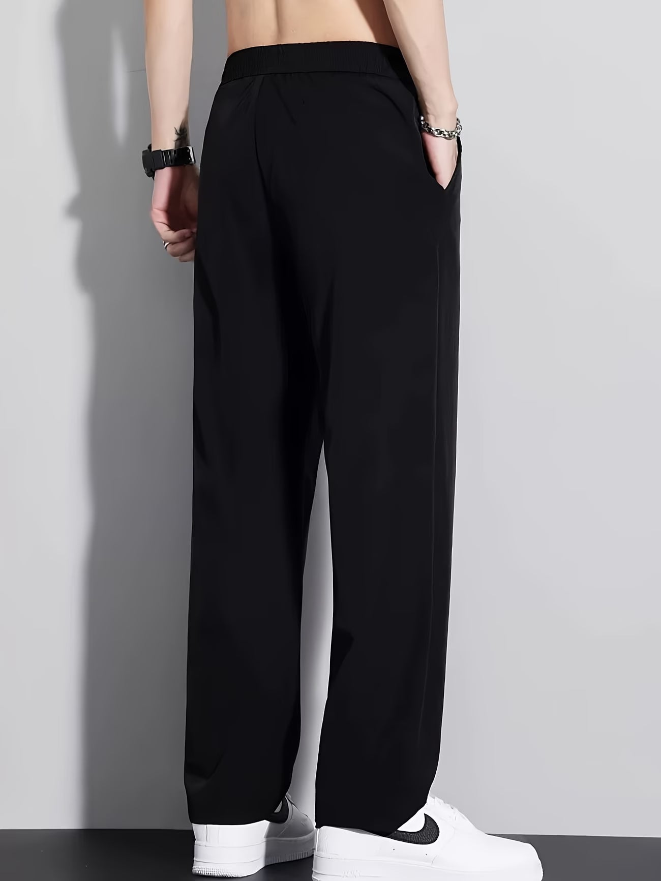 Pantalones Largos de Verano de Fibra de Hielo Lisa, de Secado Rápido, Casuales, para Exteriores, de Pierna Recta