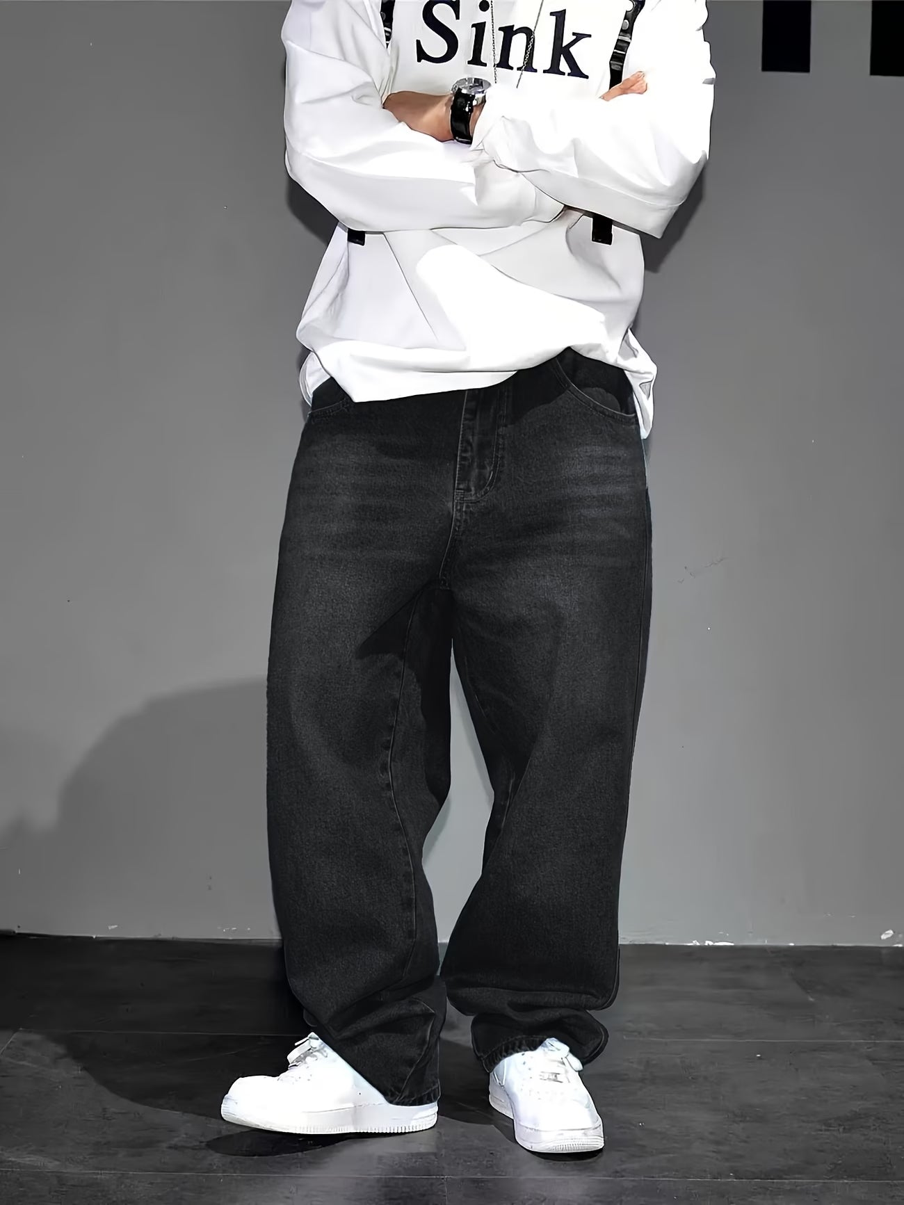 Jeans Vintage Lavados Hombre Holgados - Mezclilla Casual Moderna