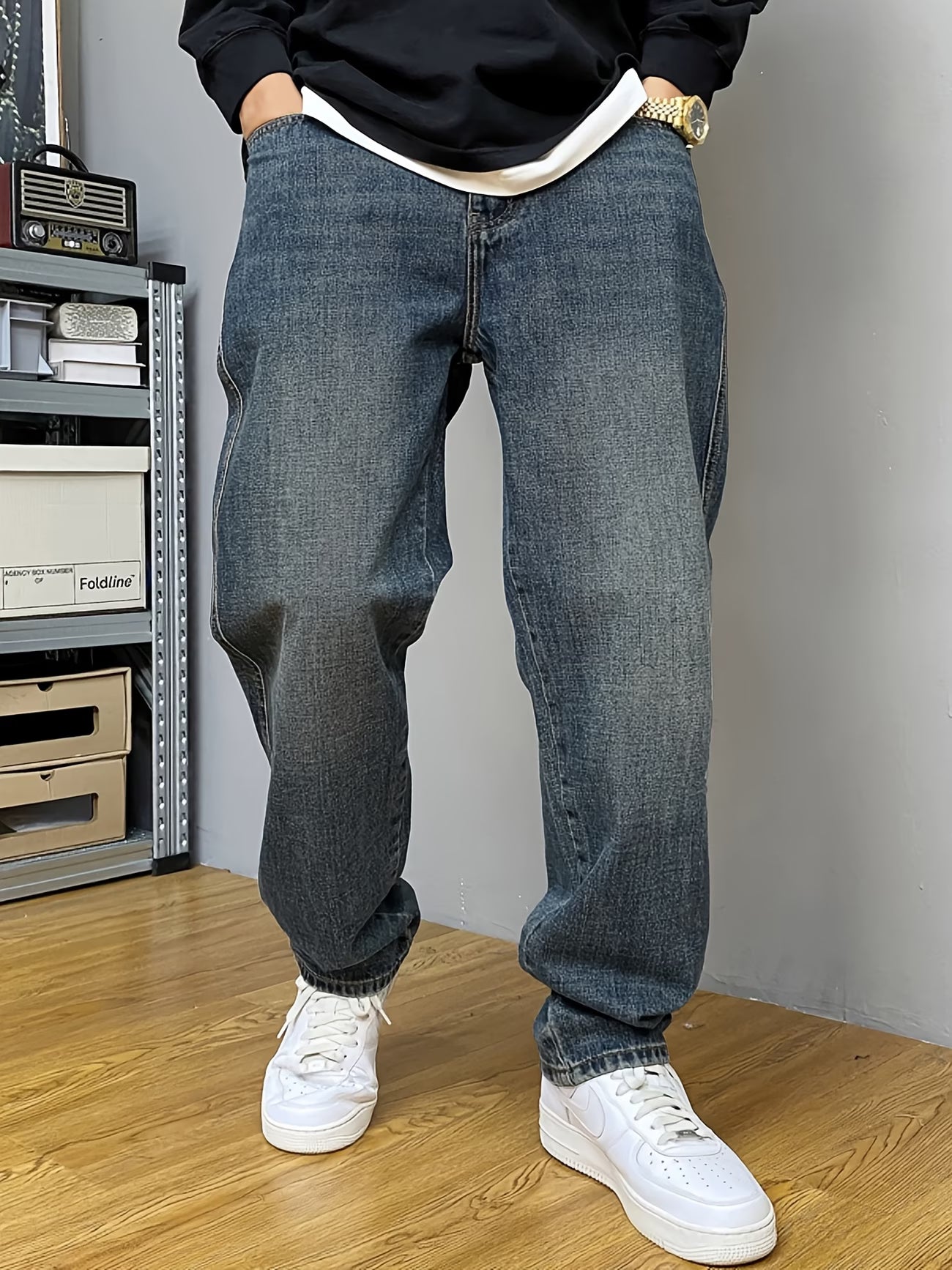 Jeans Vaqueros Y2K Vintage Lavados Pierna Recta - Casual Trabajo