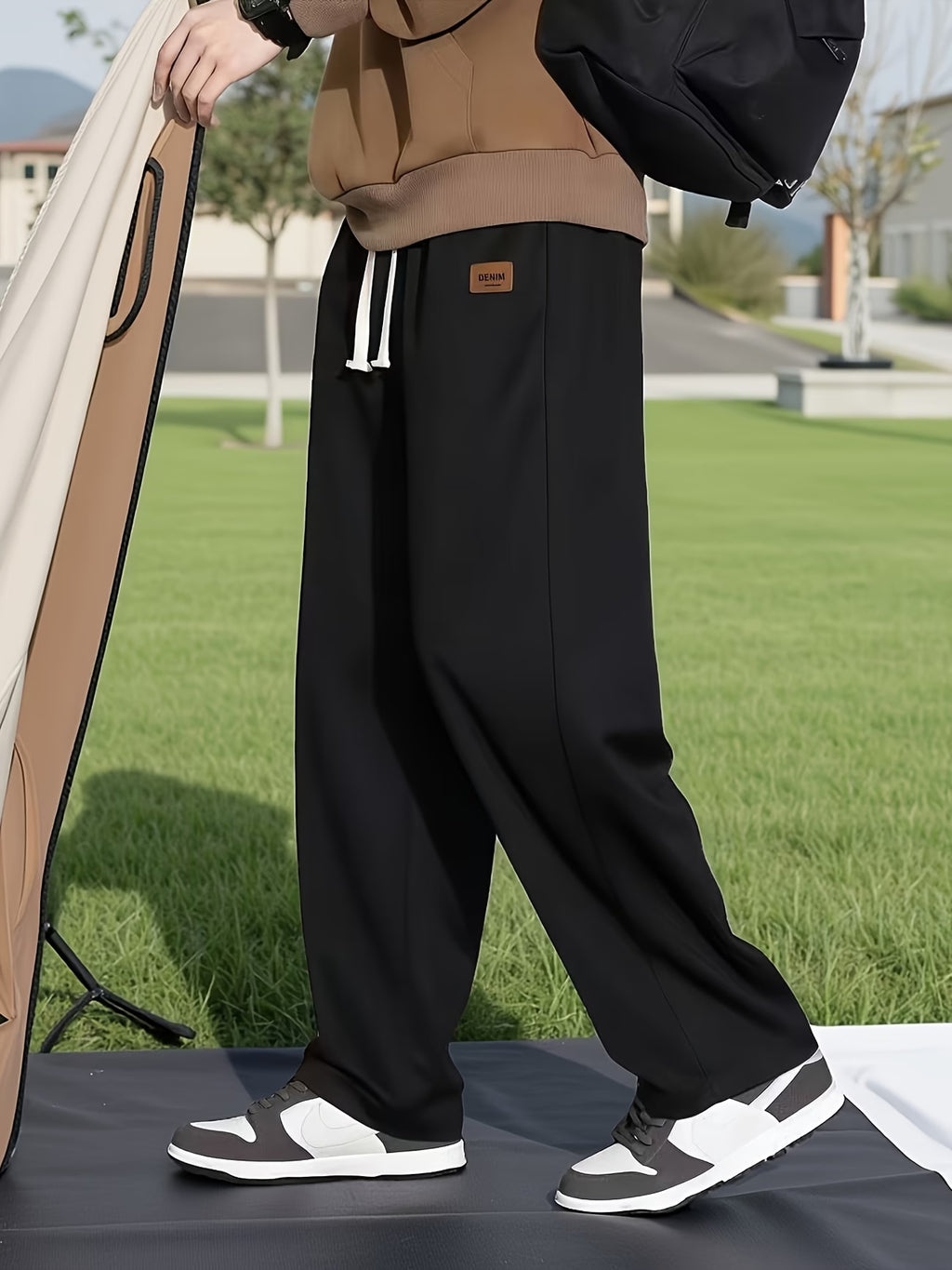 Selección Golden Meow Pantalones Deportivos Delgados de Verano, Pantalones Casuales Rectos y Holgados Versátiles, Pantalones de Secado Rápido para Hombres