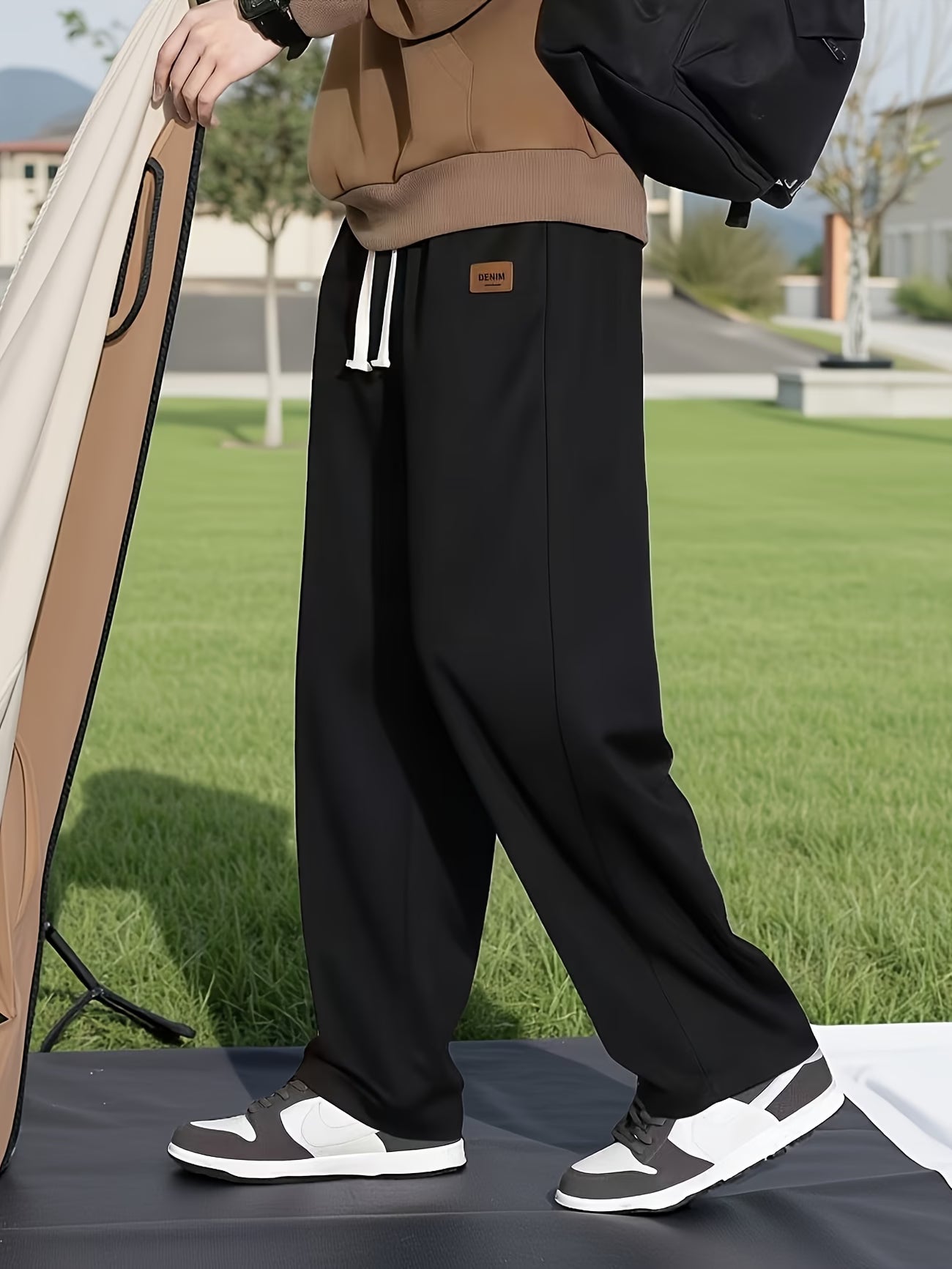 Selección Golden Meow Pantalones Deportivos Delgados de Verano, Pantalones Casuales Rectos y Holgados Versátiles, Pantalones de Secado Rápido para Hombres